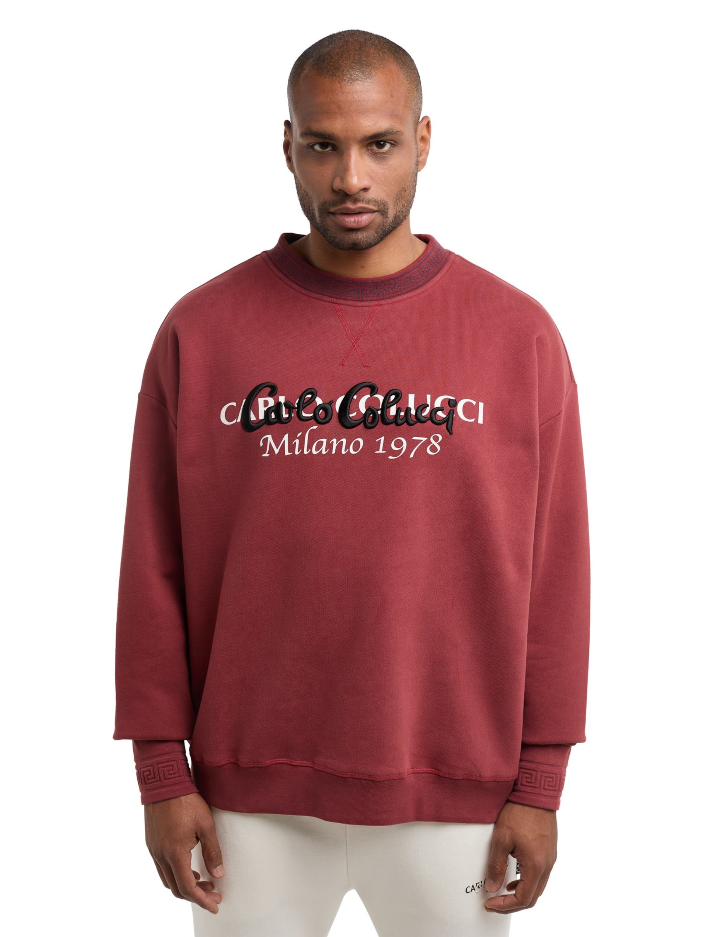 Sweat-shirt ' De Tomas ' Carlo Colucci en rouge : devant