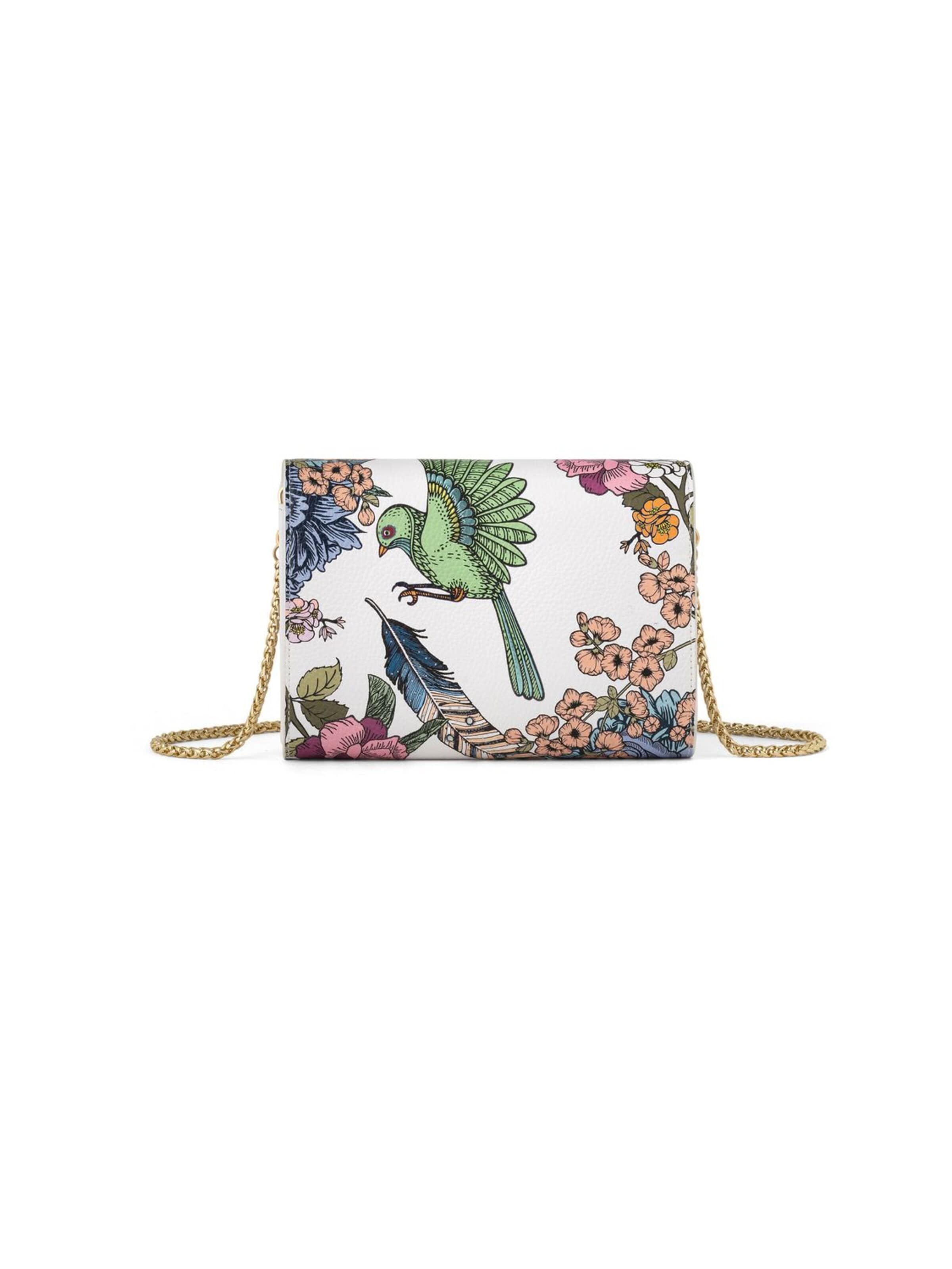 Braccialini - Bolso de noche 'Lady Colibrì' en blanco