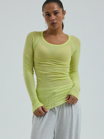 Haut ' Cotton ' Seamless Basic en jaune : devant