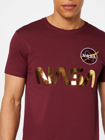 ALPHA INDUSTRIES Tričko 'NASA' - Červená