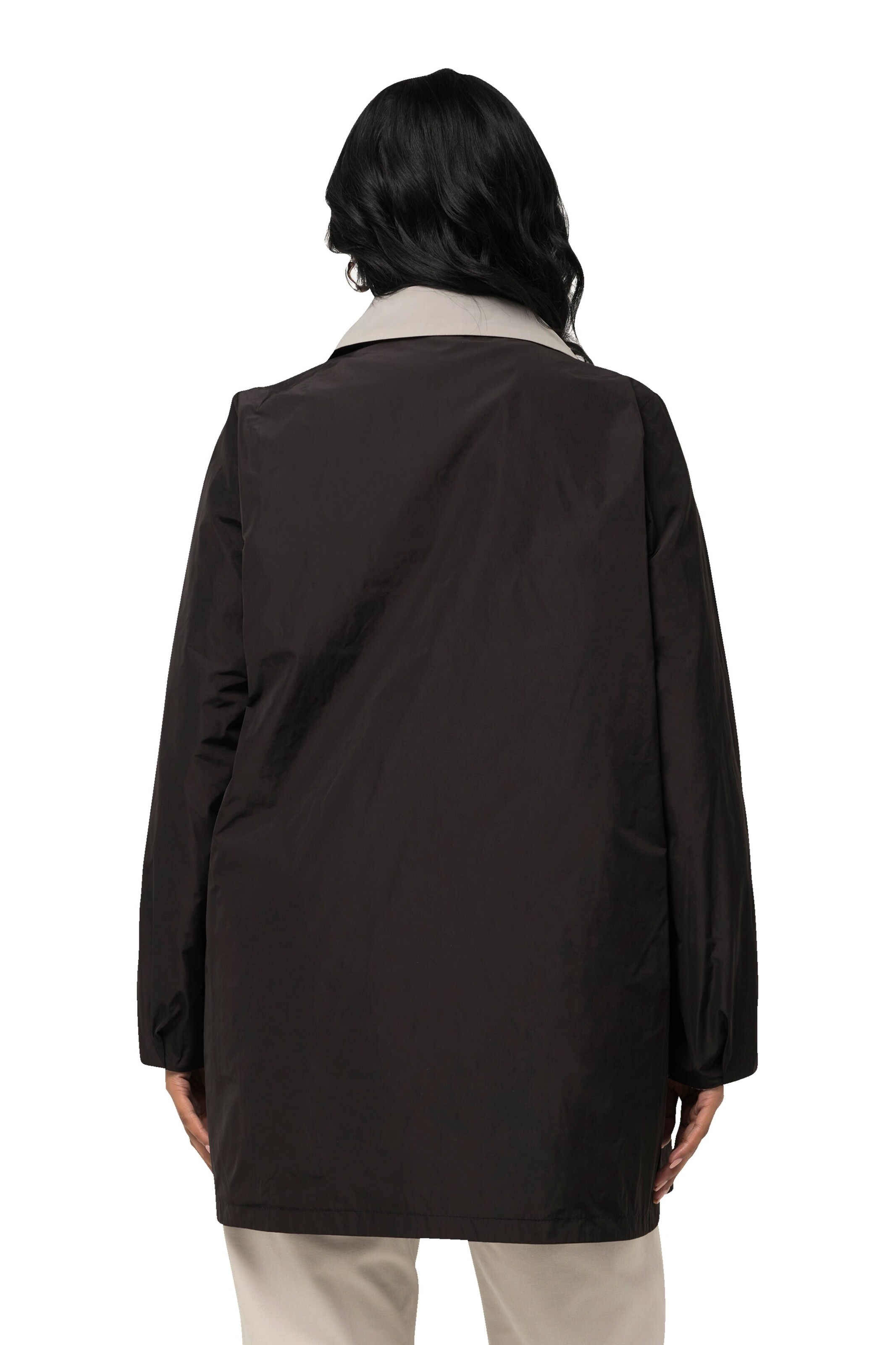 Ulla Popken Übergangsparka in Schwarz