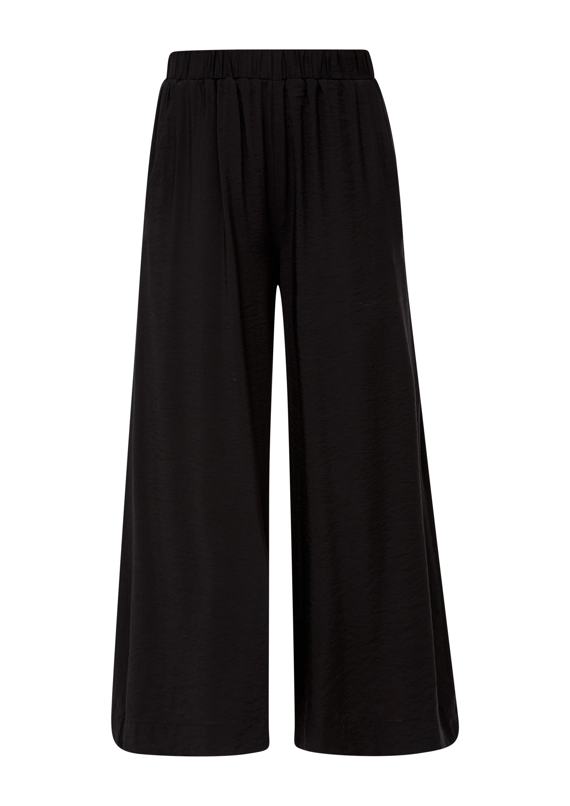 s.Oliver Wide Leg Hose in Schwarz: Vorderseite
