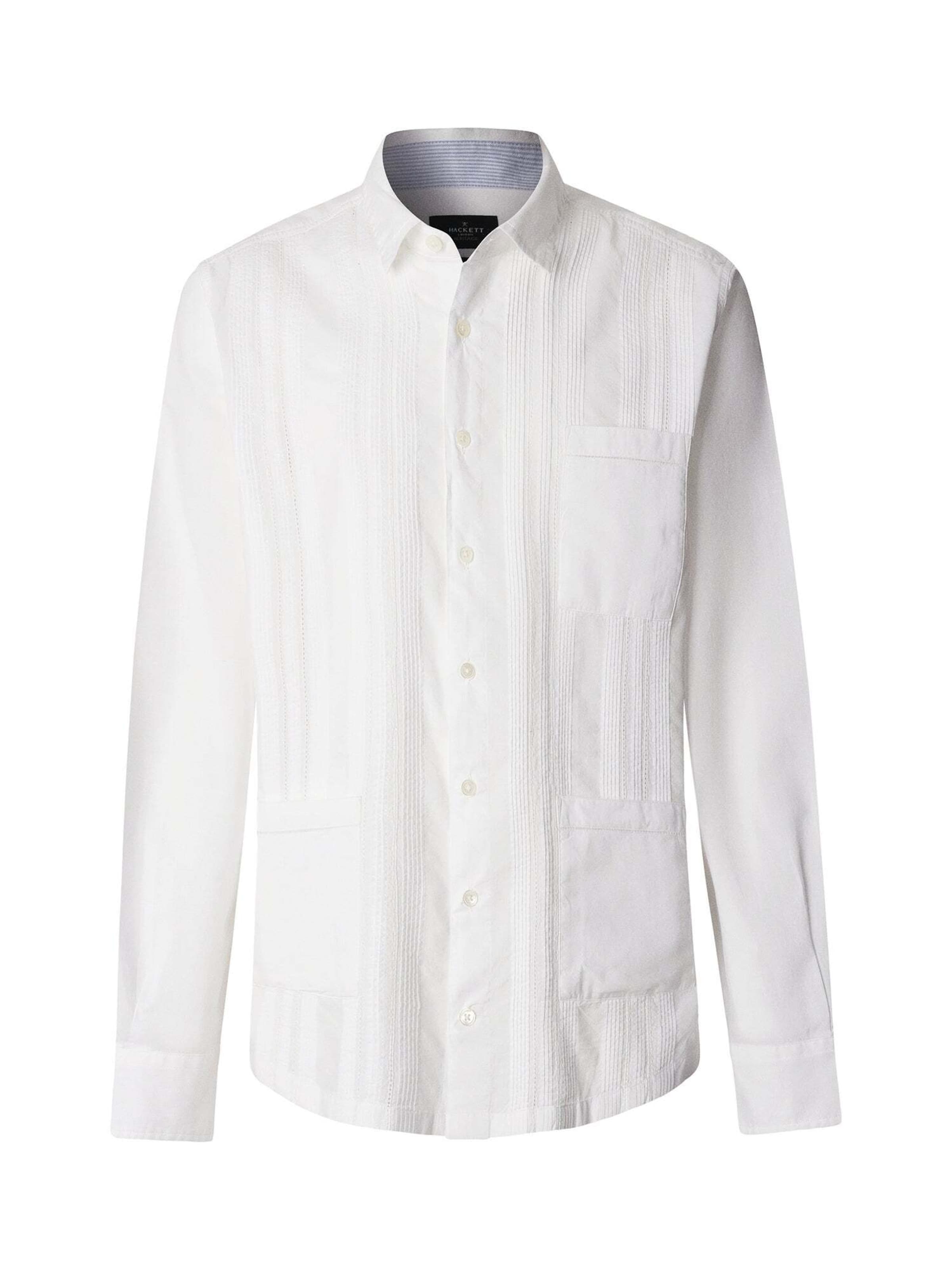Slim fit Camicia 'Poplin Cruise' di Hackett London in bianco: frontale