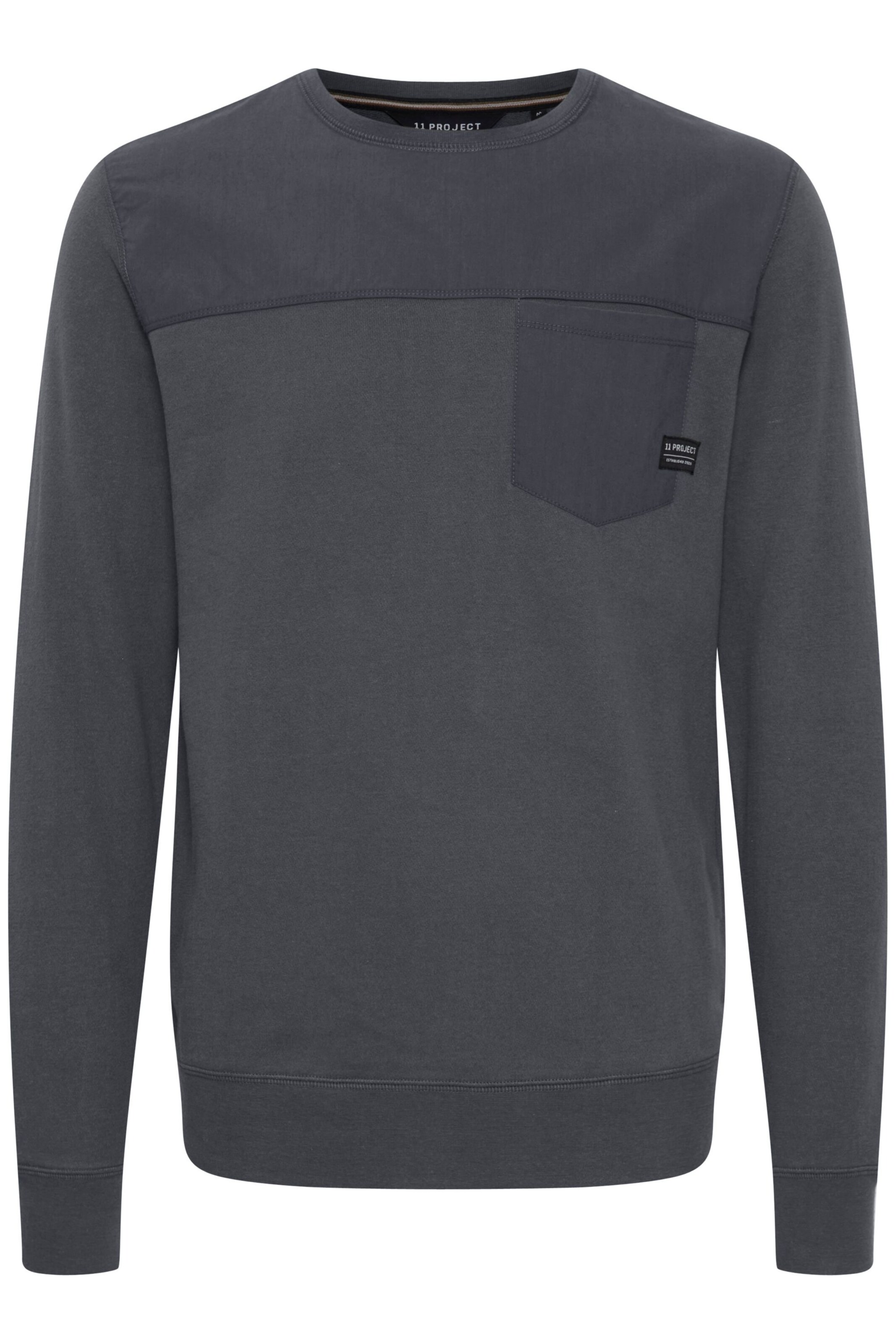 11 Project Sweatshirt 'Viktor' in Grau: Vorderseite