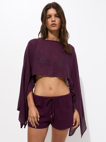Pull&Bear Regular Trousers in Purple