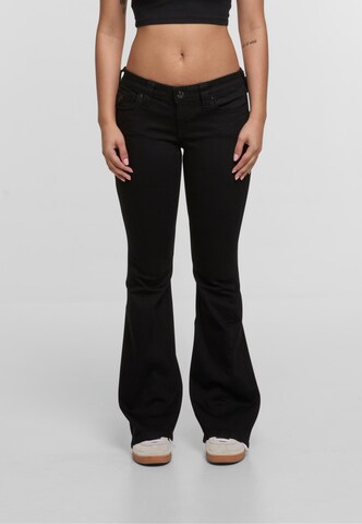 True Religion Flared Jeans in Schwarz: Vorderseite