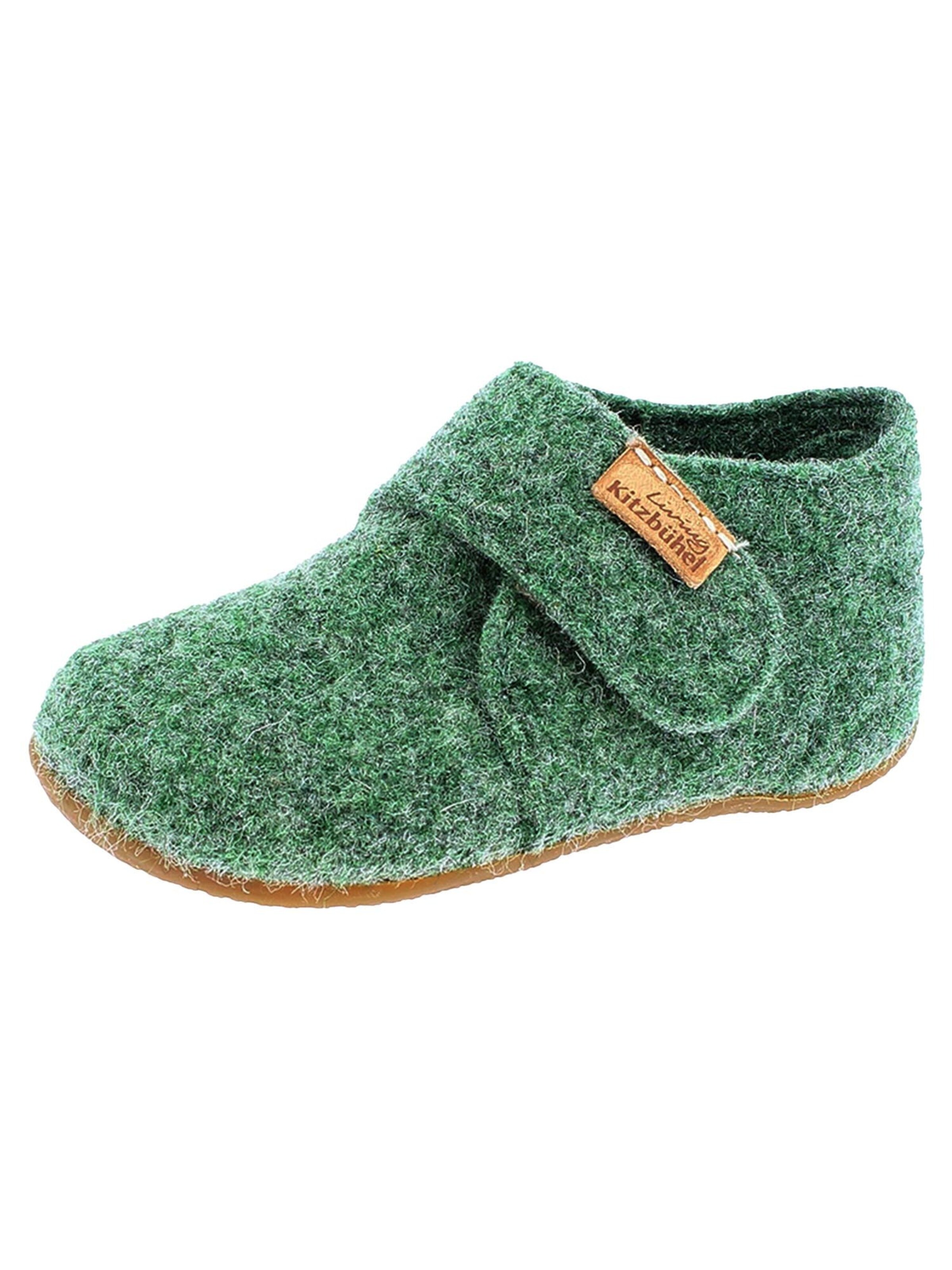 Living Kitzbühel Slipper 'Filz' in Green: front