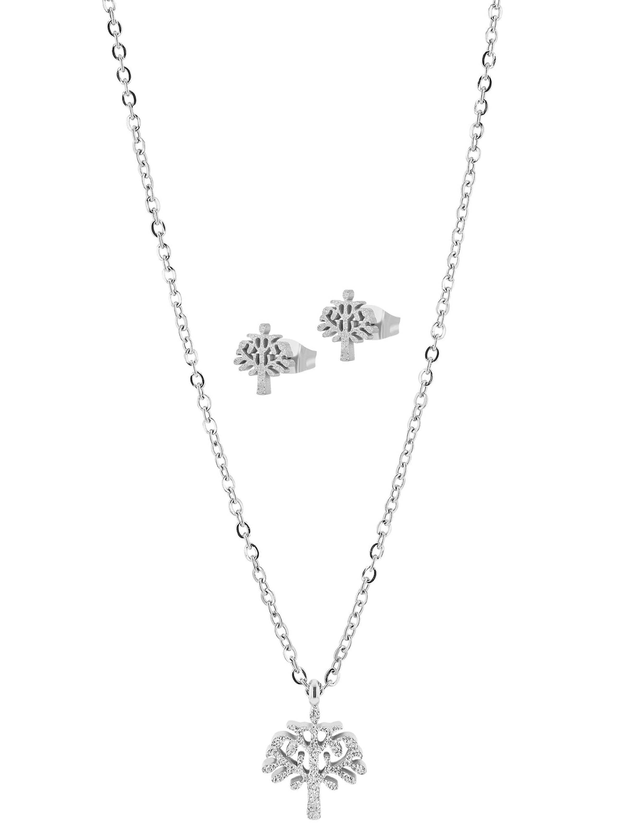 Akzent Schmuckset 'Edelstahl silber'‌‌‌ in Silber: Vorderseite