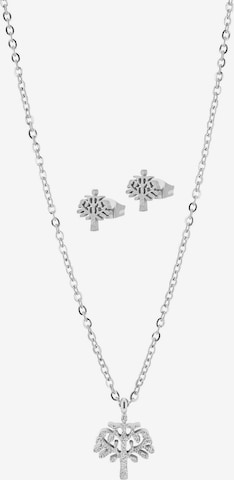 Akzent Schmuckset 'Edelstahl silber' in Silber: Vorderseite