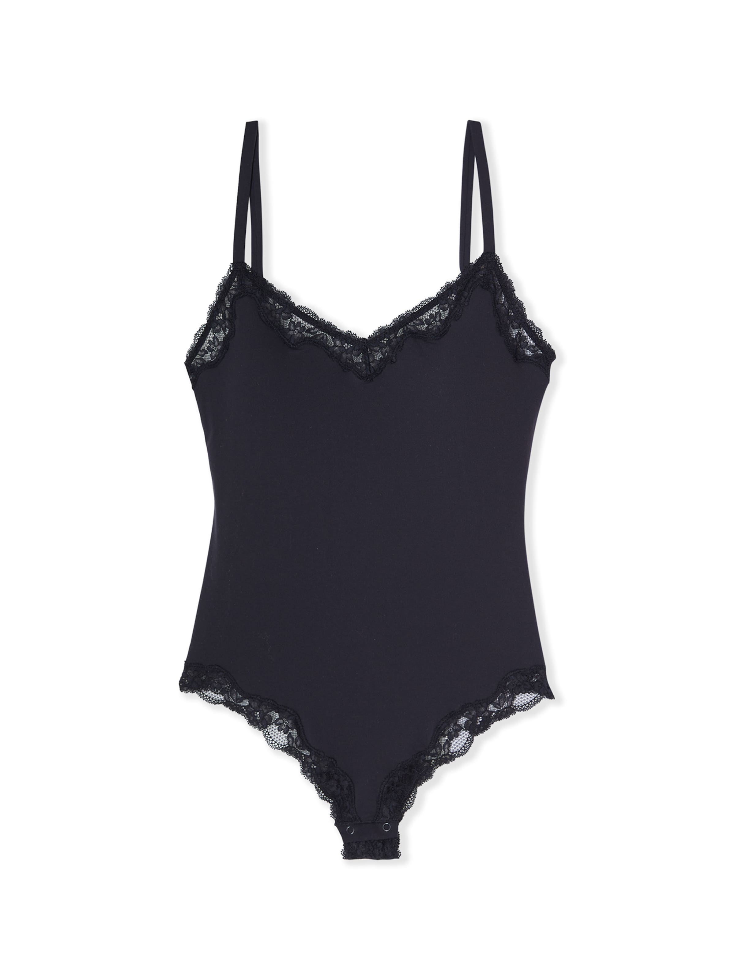 ETAM Bodysuit 'Pure Soft Lace' in Black: front