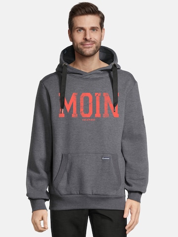 Sweat-shirt 'HEFF - MOIN' salzhaut en gris : devant