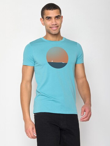 GREENBOMB Shirt 'Nature Horizon' in Blue: front