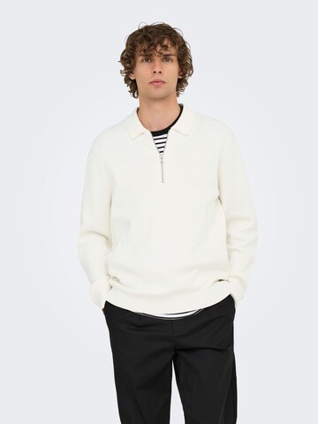 Only & Sons Trui 'ONSPhil' in Wit: voorkant