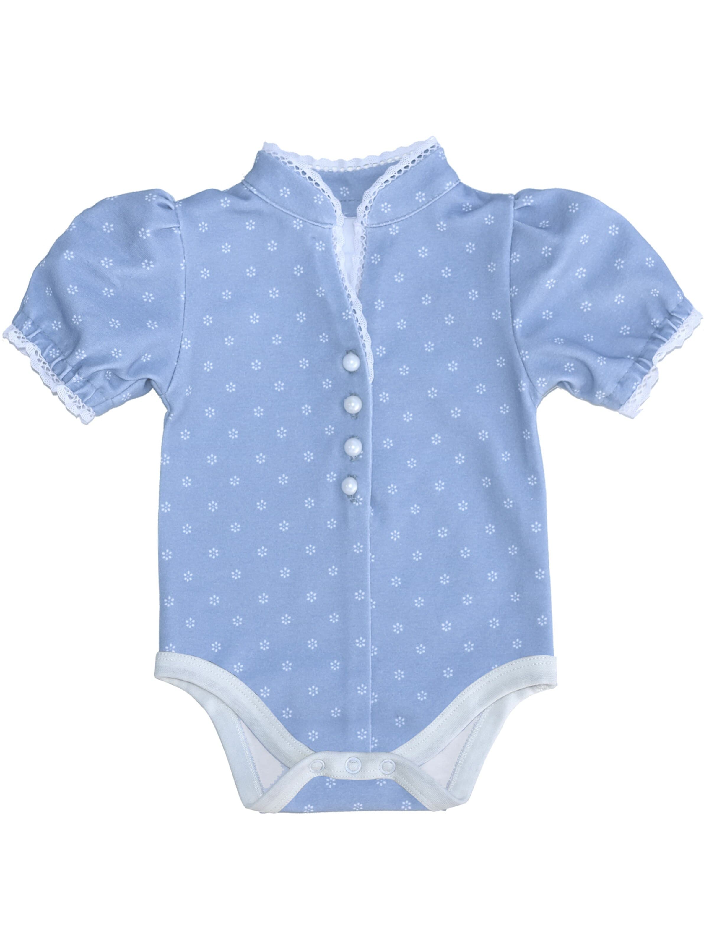 Mogo Strampler/Body 'Madrisella'‌‌‌‌‌‌‌‌‌ in Blau: Vorderseite