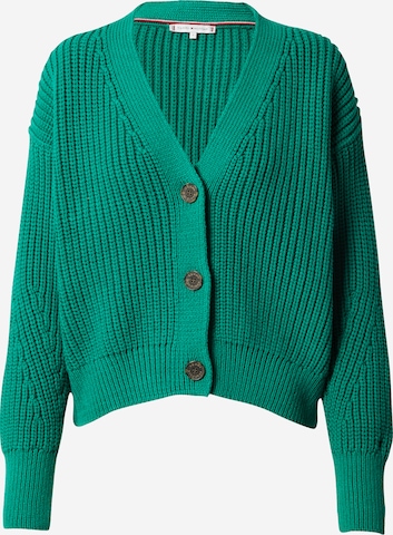 TOMMY HILFIGER Knit Cardigan in Green: front