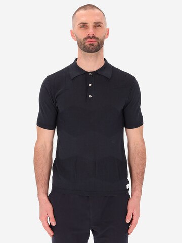 Distretto12 Poloshirt 'Hexagons  Zed' in Blau: Vorderseite