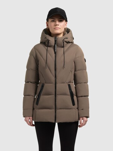 Veste d’hiver 'Rabb' khujo en marron : devant