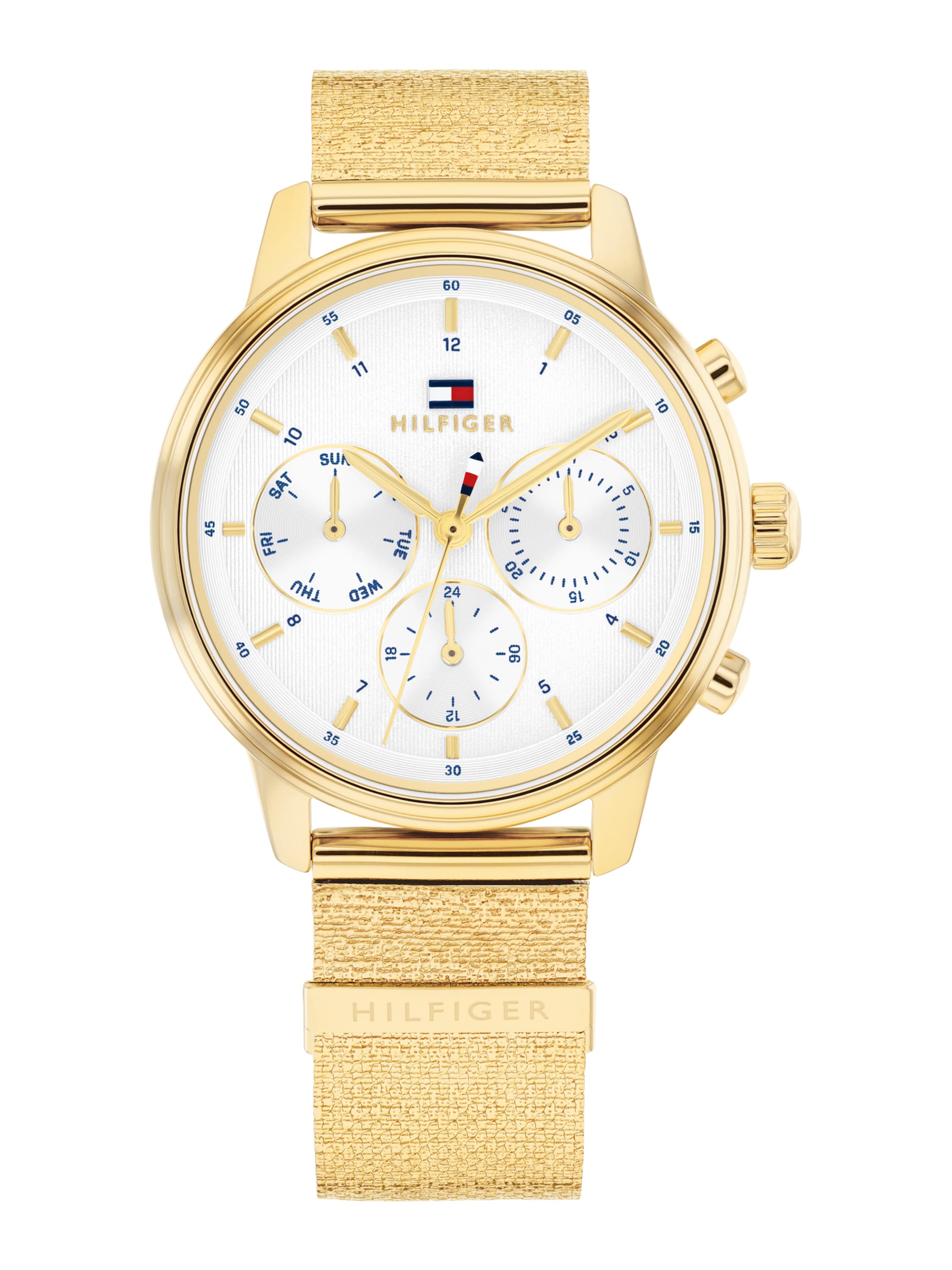 TOMMY HILFIGER Analoogkell 'Blake', värv Kuld: eest vaates