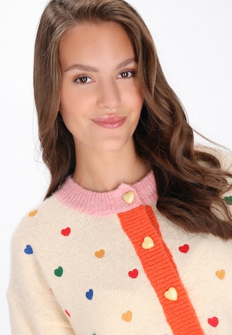 MYMO Gebreid vest 'Young Fashion' in Wit