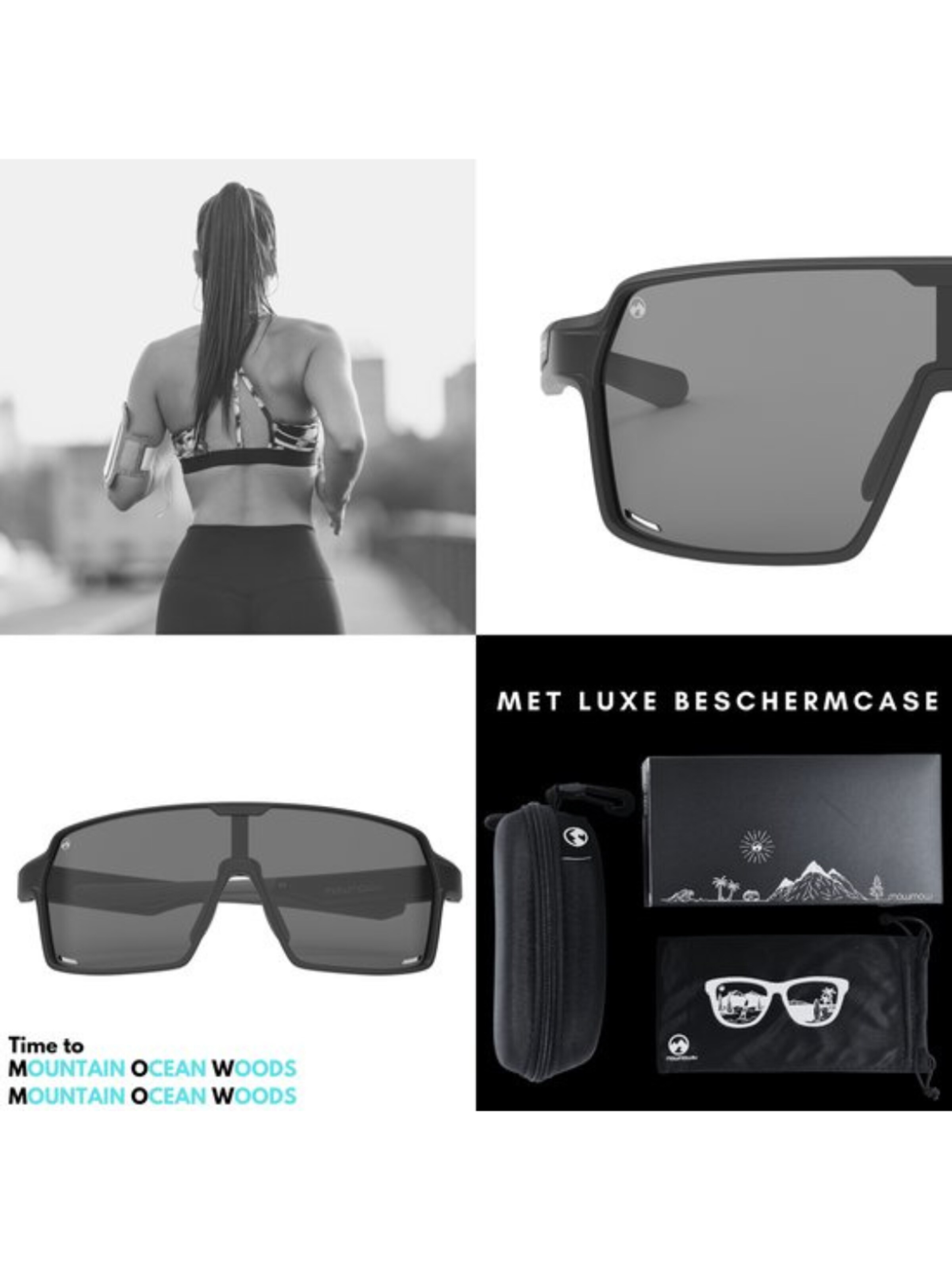 Mowmow - Gafas de sol deportivas 'MowMow Titan Sunglasses - Sports Glasses - Cycling Glasses - Men - Women' en negro