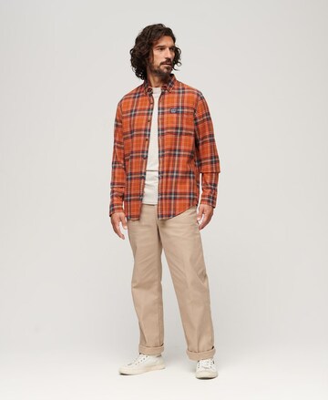 Superdry Comfort fit Button Up Shirt in Orange