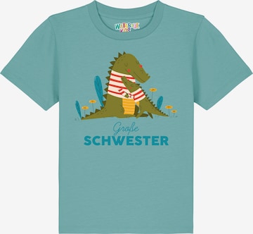 watabout.kids Shirt 'Krokodil Große Schwester' in Green: front