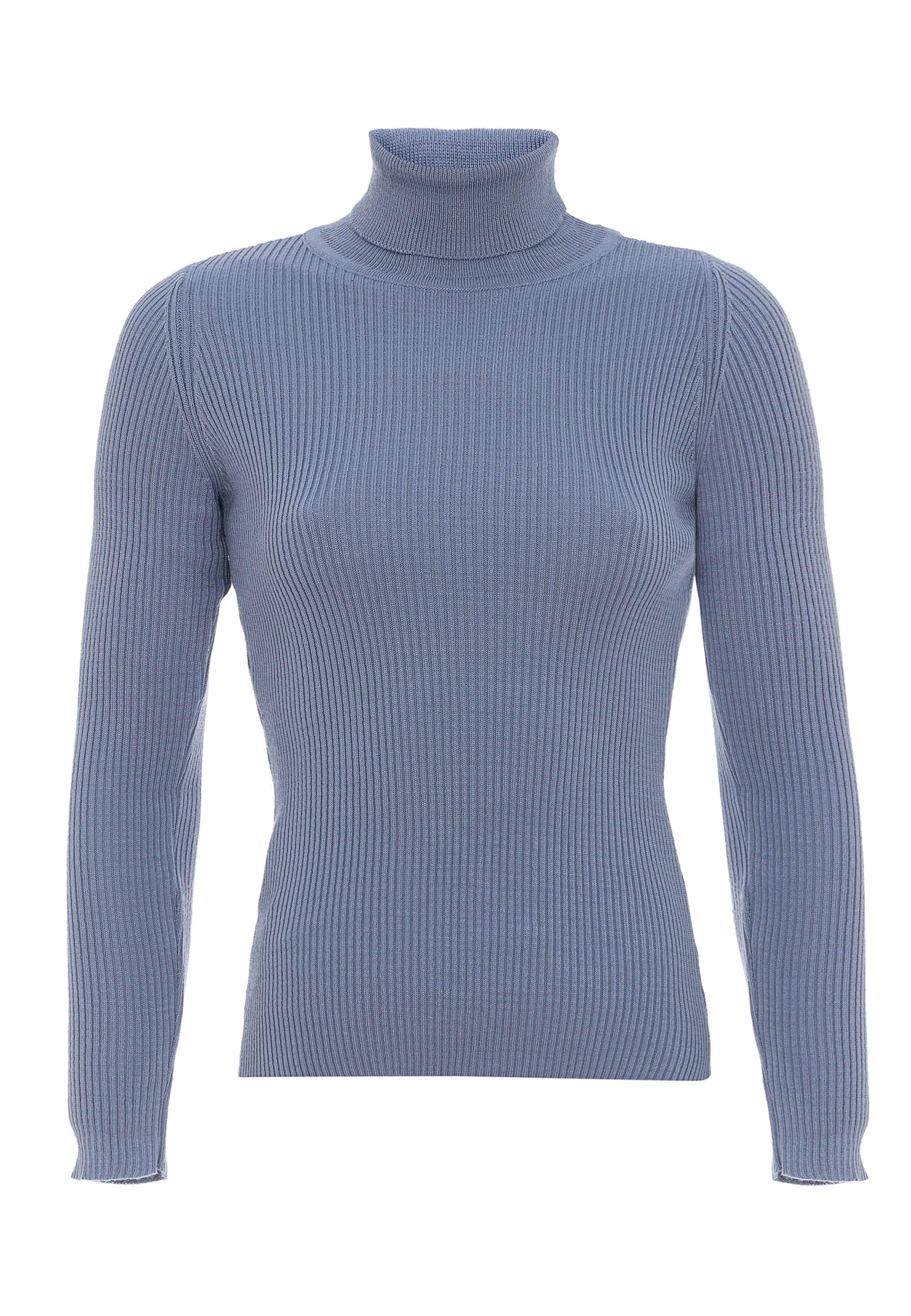 CIPO & BAXX Rollkragenpullover mit dezentem Strickmuster in M in indigo, Produktansicht