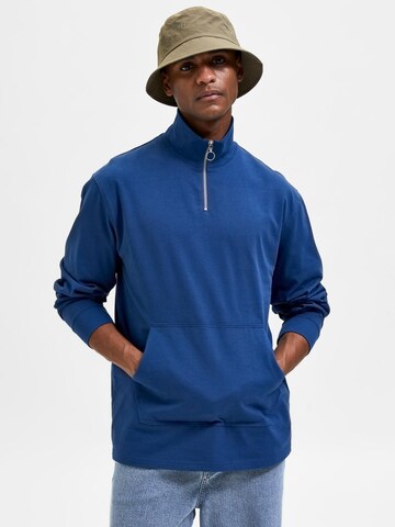 SELECTED HOMME Sweatshirt 'PAWLEY' in Blue