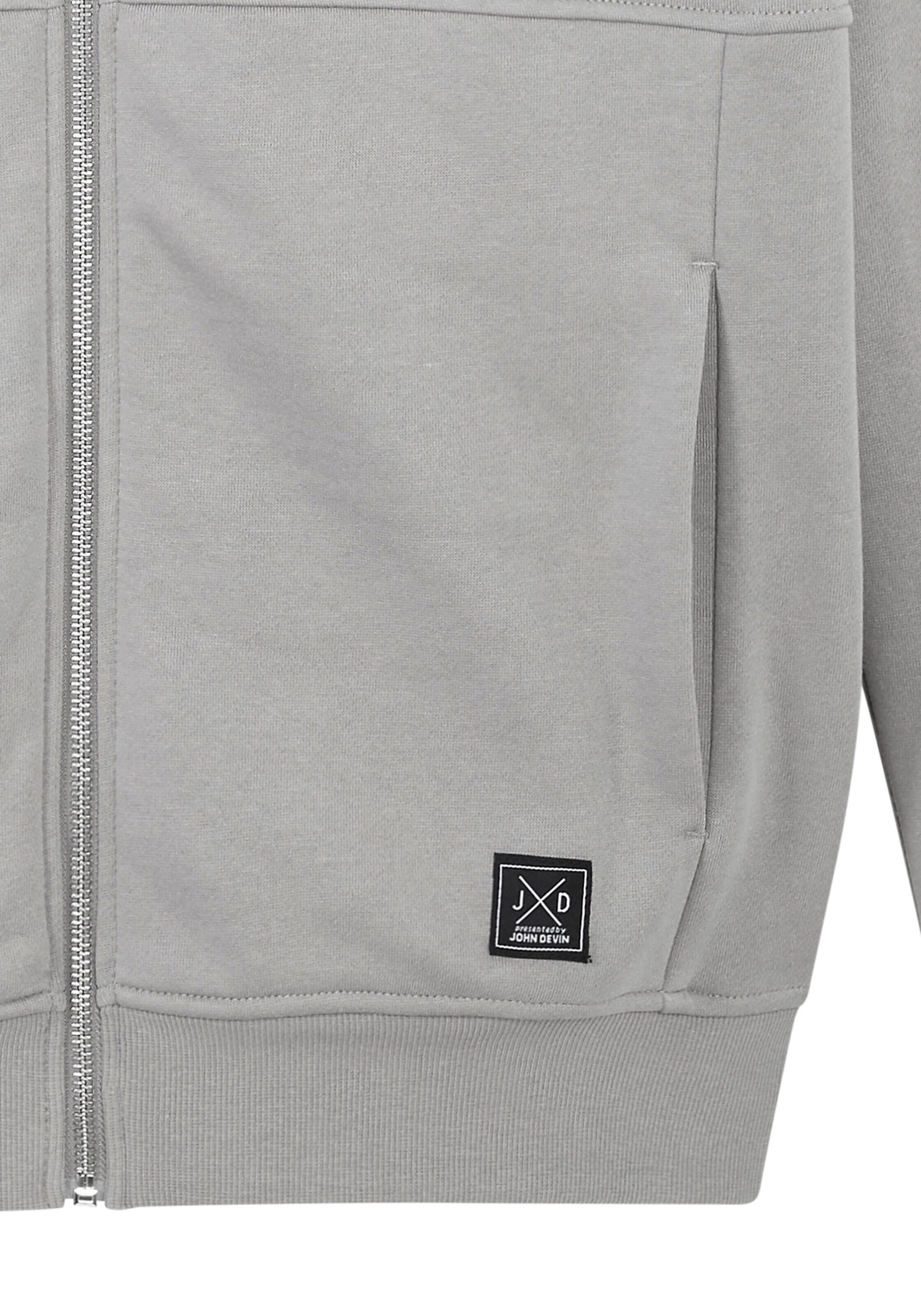 JOHN DEVIN Zip-Up Hoodie in Grey