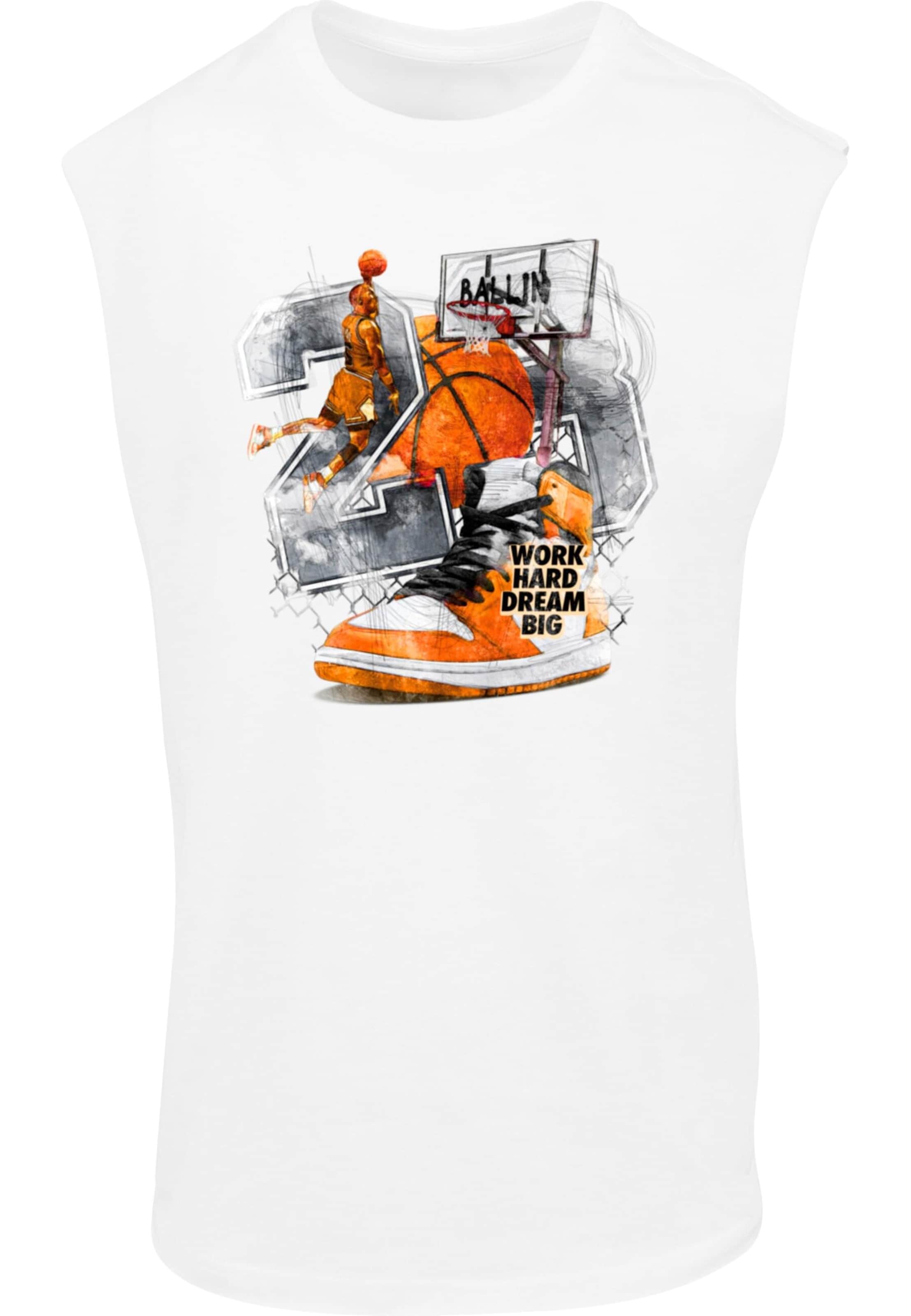 Maglietta 'Ballin' di Mister Tee in bianco: frontale