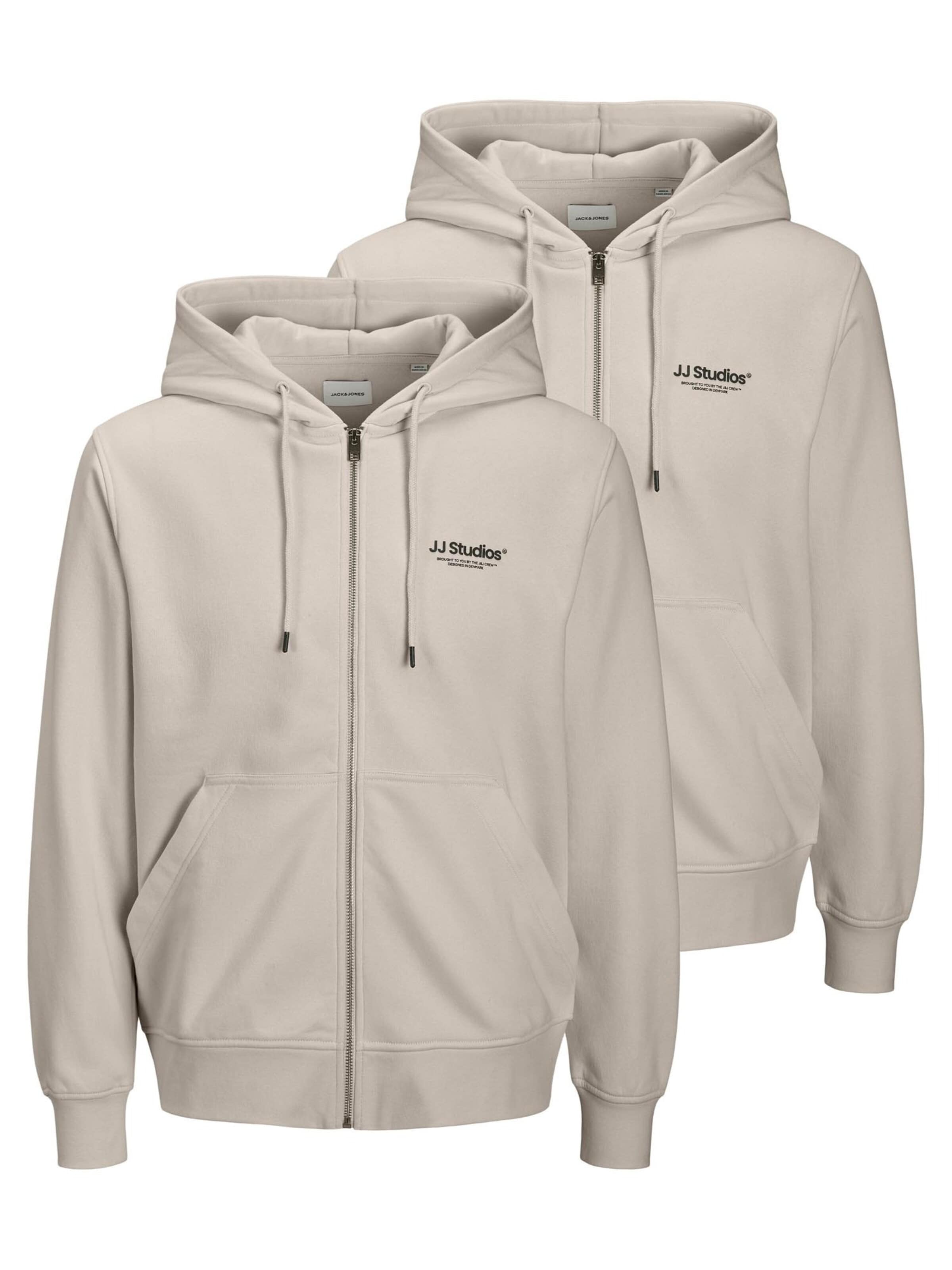 JACK & JONES Sweat jacket 'Soho' in Grey: front