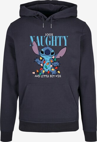 ABSOLUTE CULT Sweatshirt 'Lilo And Stitch - Naughty And Nice' in Blauw: voorkant