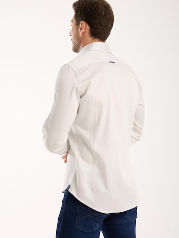 Coupe slim Chemise business 'Roma Iconic Satin Man Shirt Green' 7Camicie en gris