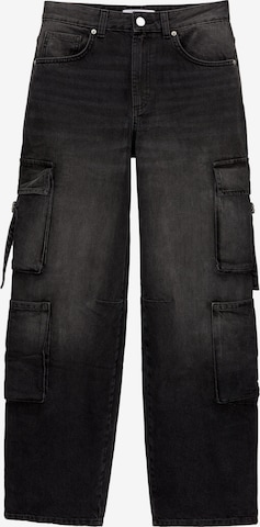 Pull&BearCargo traperice - crna boja: prednji dio