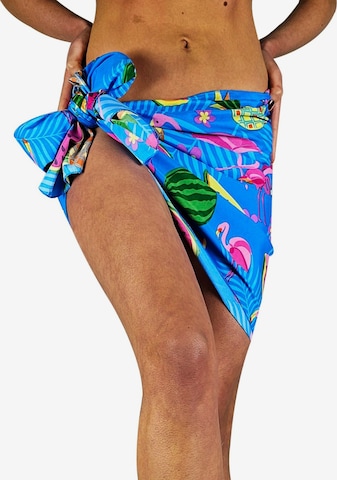 Foulard 'Flamingo Melon' King Kameha en bleu : devant