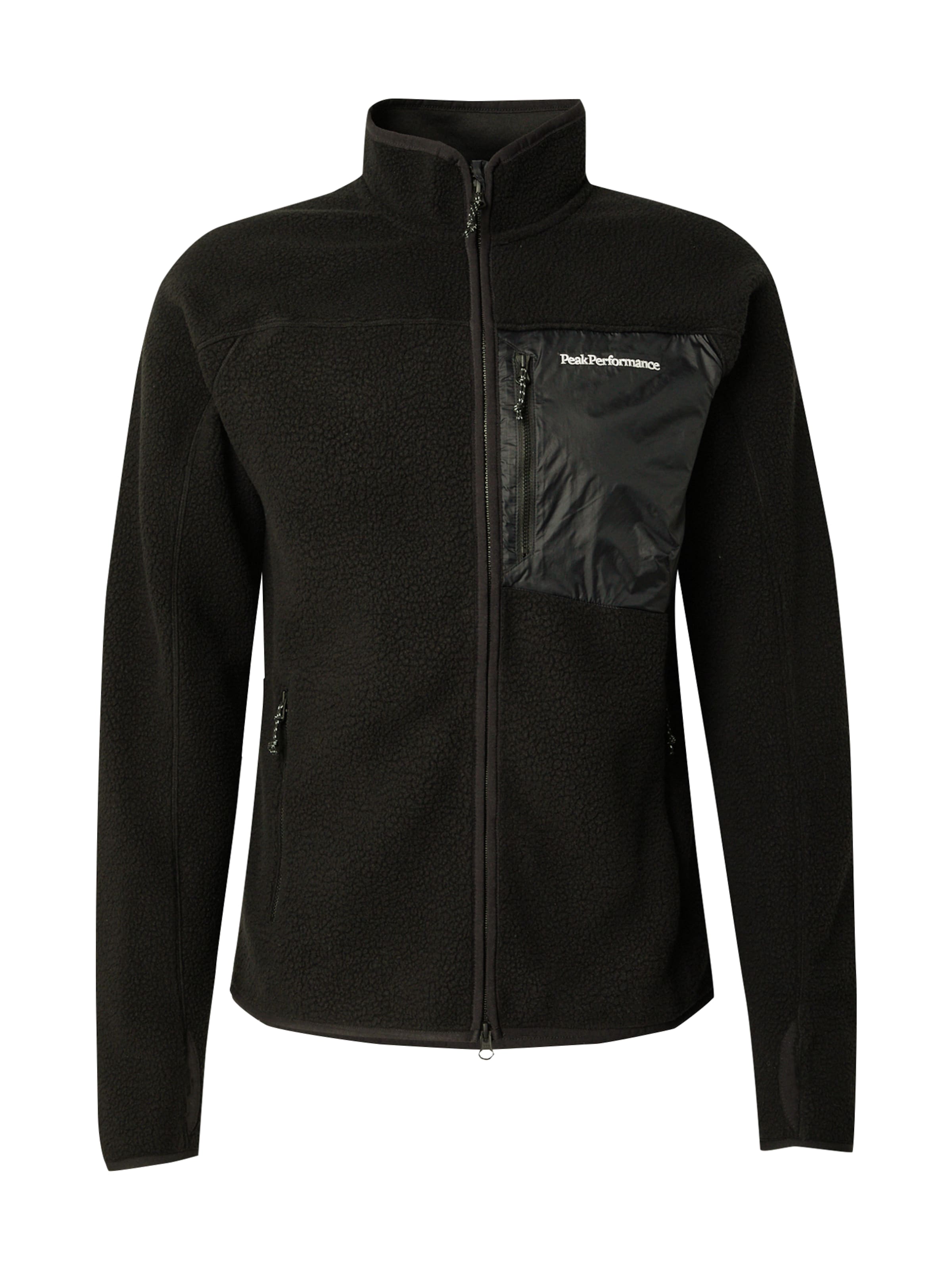 PEAK PERFORMANCE Λειτουργική ζακέτα φλις σε μαύρο: μπροστά