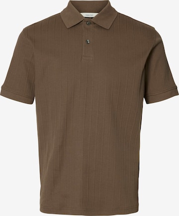 Tricou 'SLHCOLE' de la SELECTED pe maro: față