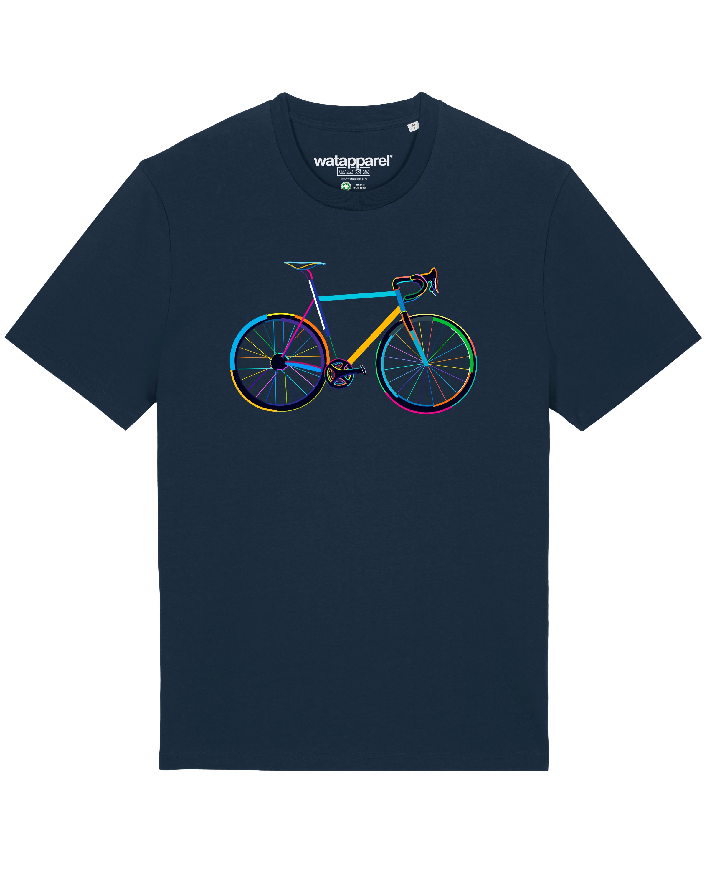 Maglietta ' Fahrrad by night ' di Watapparel in blu: frontale