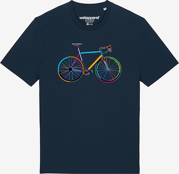 Watapparel T-Shirt ' Fahrrad by night ' in Blau: Vorderseite