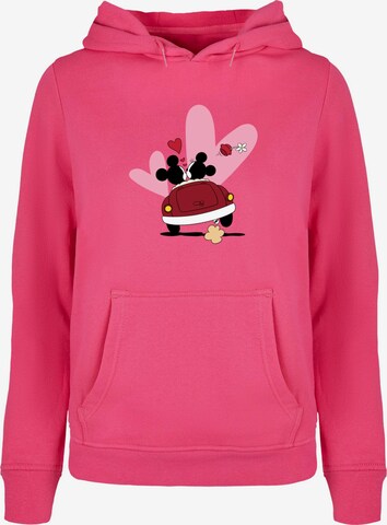 ABSOLUTE CULT Sweatshirt 'Mickey Mouse - Car' in Roze: voorkant