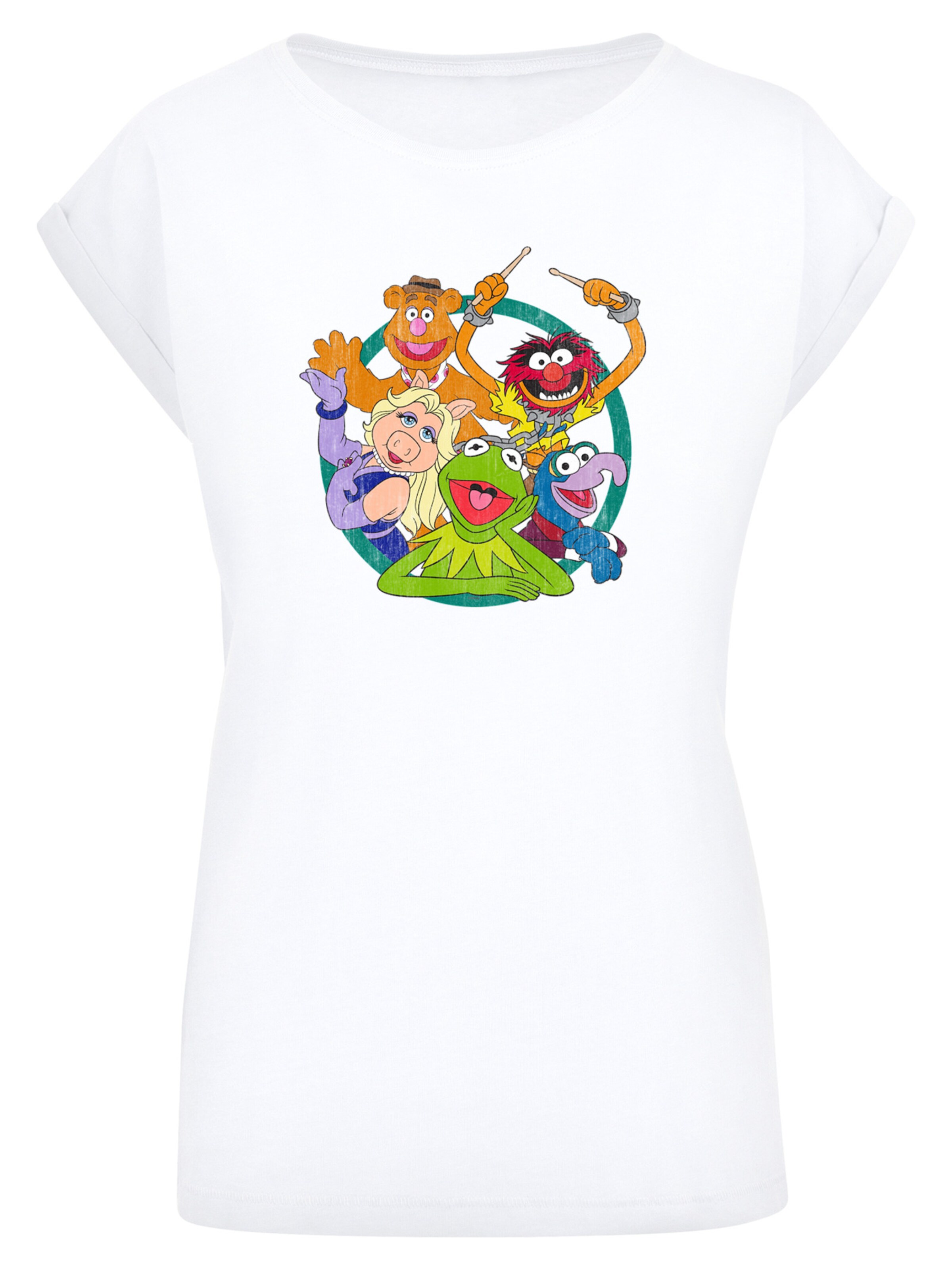 T-shirt 'Disney Muppets Group Circle' F4NT4STIC en blanc : devant