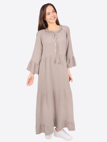 Seasons of April Kleid 'AMARA MUSSELIN ' in Braun: Vorderseite