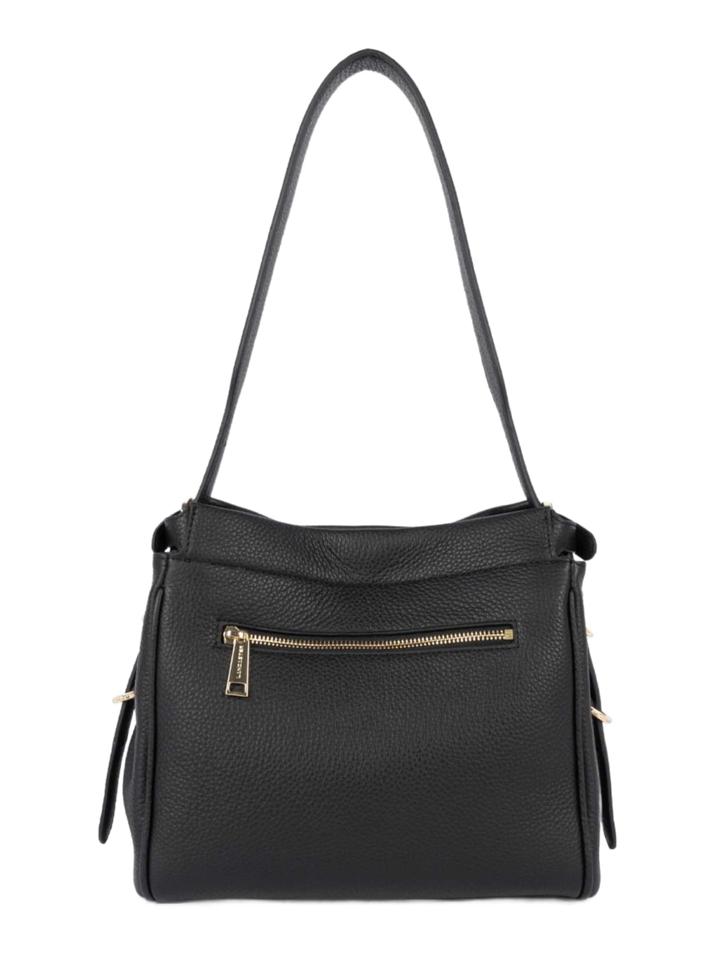 melns LANCASTER Paris Pleca soma 'Lancaster Sac hobo Avec fermoir M Lady ROMY Noir'