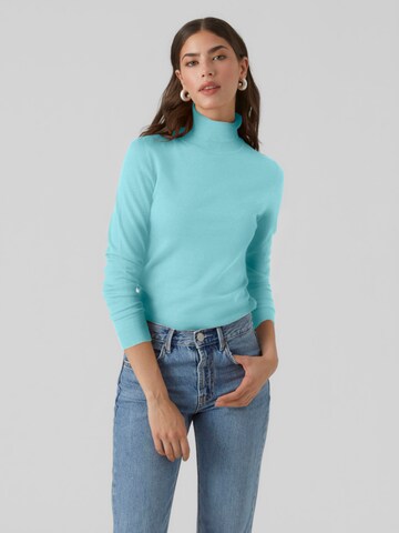 VERO MODA Sweater 'HAPPINESS' in Blue: front