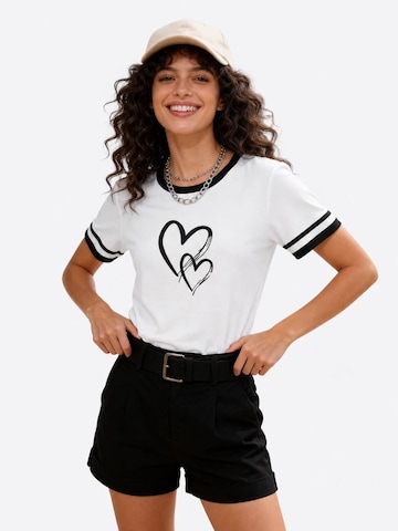 AOTTORI Shirt 'Herzliebe'‌‌‌‌‌‌‌‌‌‌ in Weiß