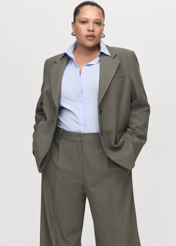 MANGO Wide leg Pleated Pants 'Napoli' in Green