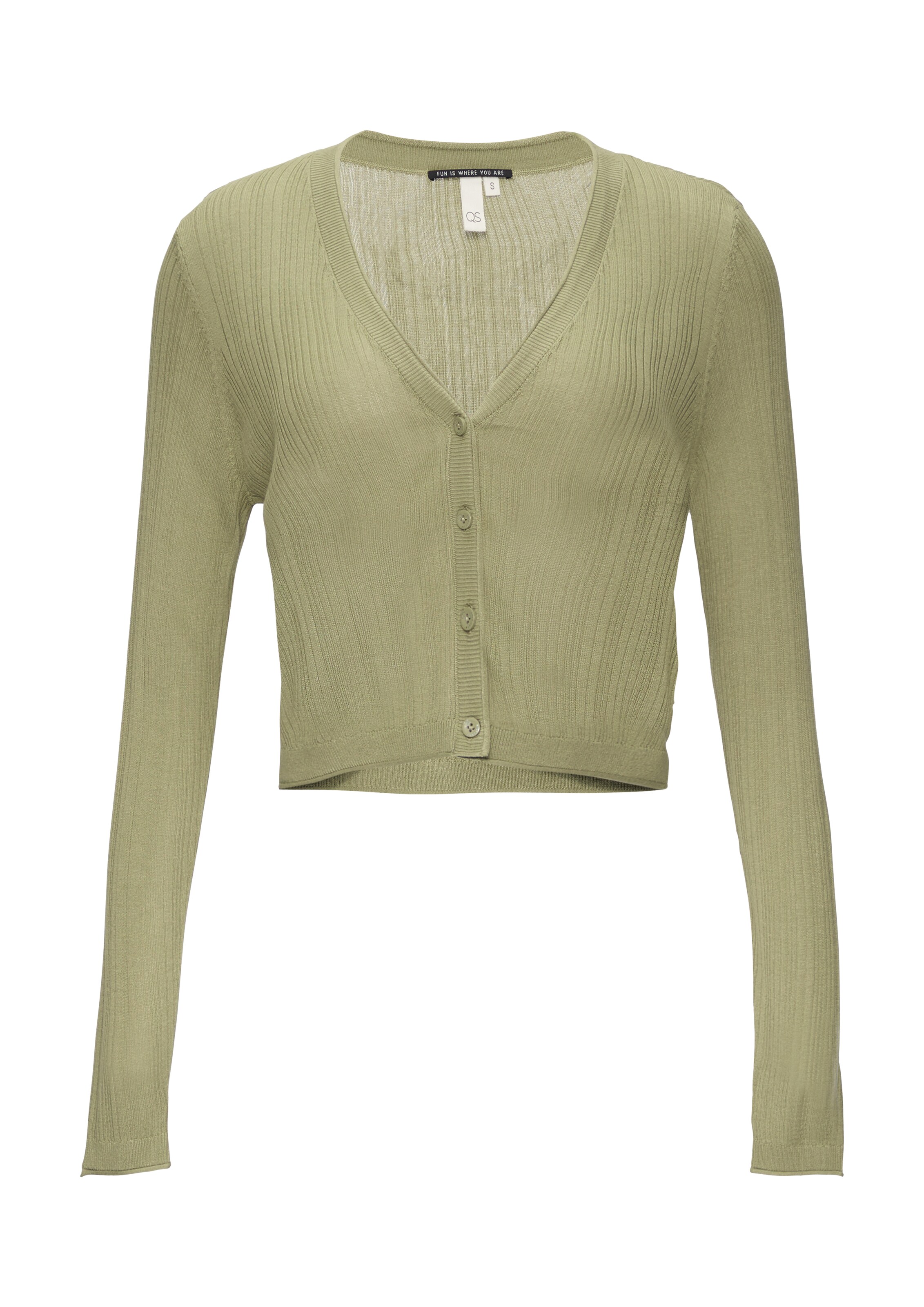 QS Strickjacke in Grün: Vorderseite