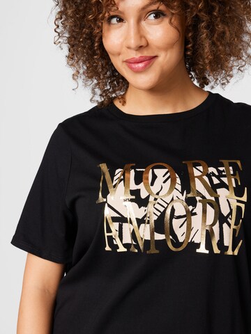 River Island Plus Shirt 'MORE AMORE' in Zwart