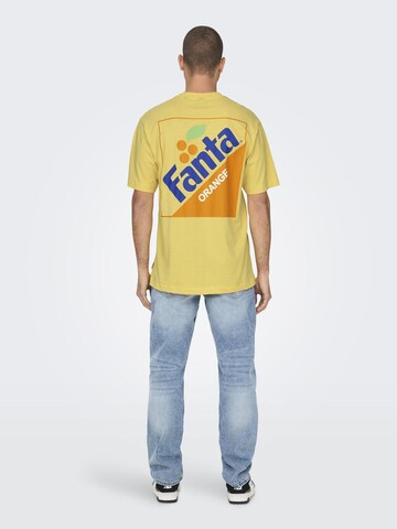 T-Shirt Only & Sons en jaune