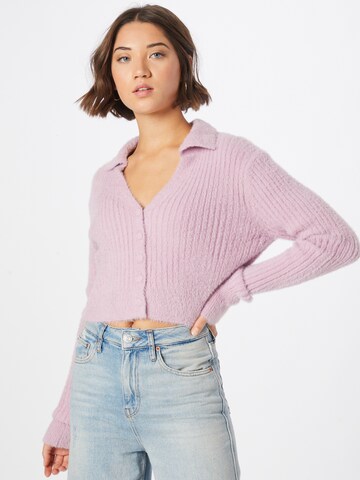 Cotton On Knit Cardigan in Purple: front